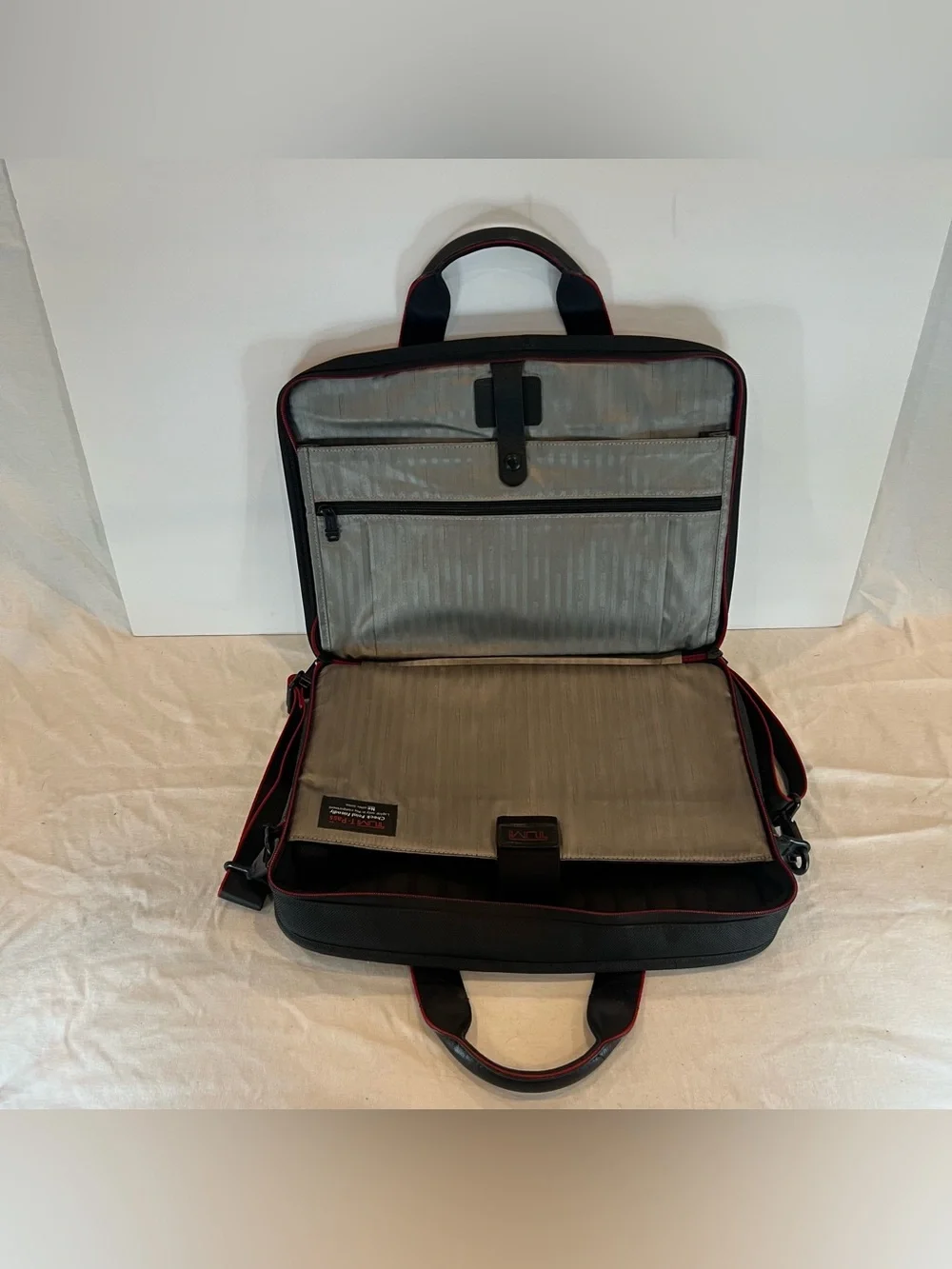 Tumi Alpha 2 T-Pass Screen Slim Black Ballistic Nylon Briefcase (Style 26516DL9)